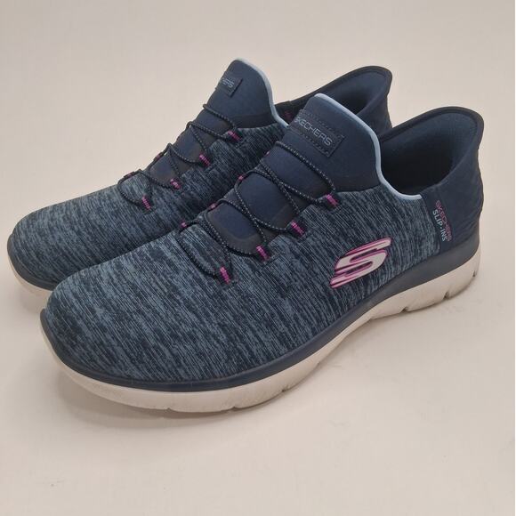 Skechers Summits Slip-ins Blue Dazzling Haze Wide Fit Size 10 Women's - Picture 1 of 9